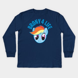 My little pony - BRONY 4 LIFE - Big Dash face Kids Long Sleeve T-Shirt